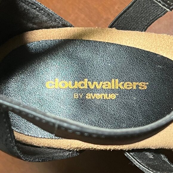 CLOUDWALKERS Womens Heels Strappy Black Parker 3" Open Toe Casual Summer‎ | 9W - Picture 2 of 8